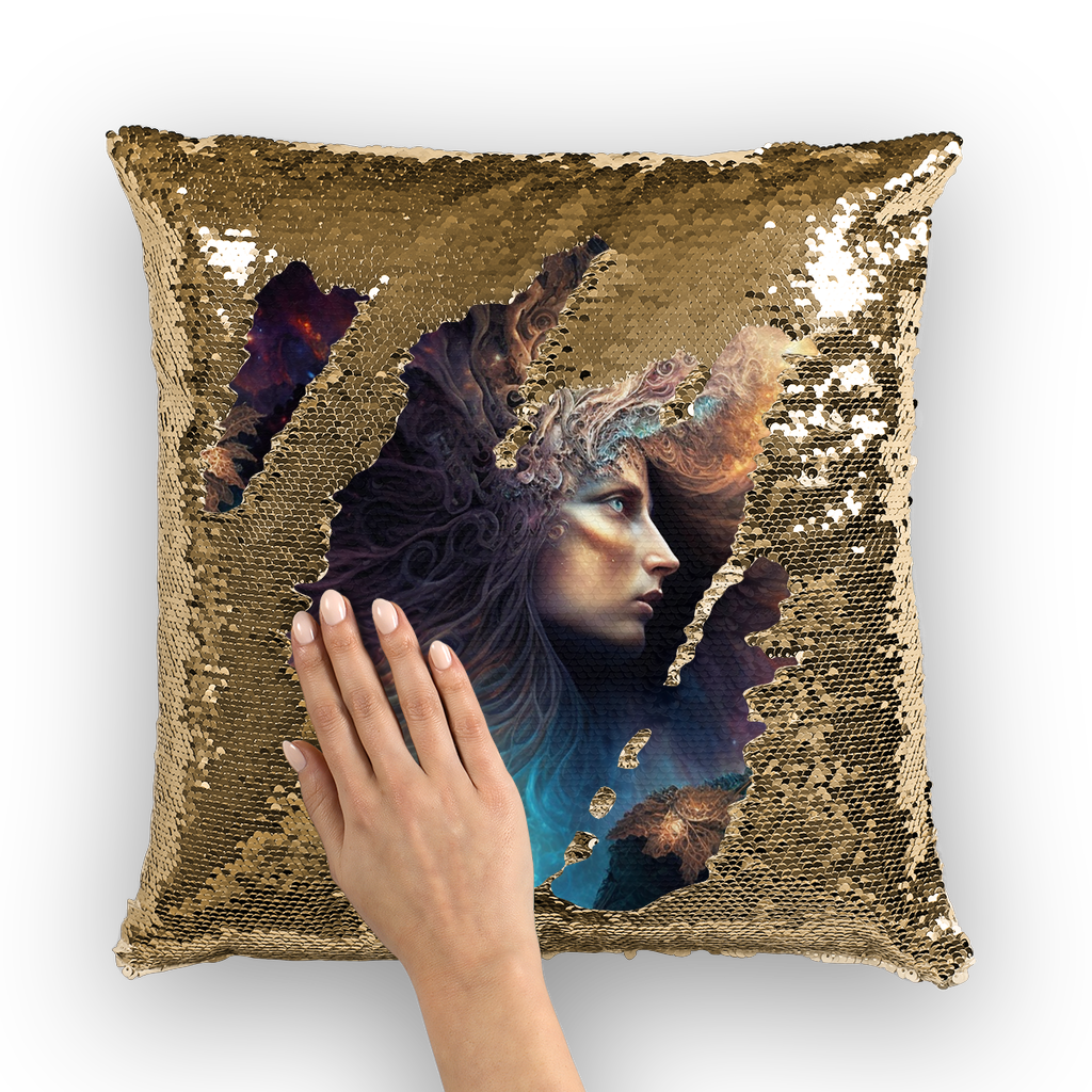 Celestial Goddess "Auroria" Sequin Cushion