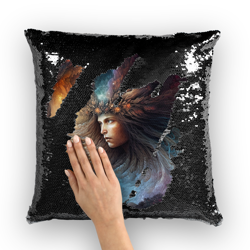 Celestial Goddess "Nebulae" Sequin Cushion