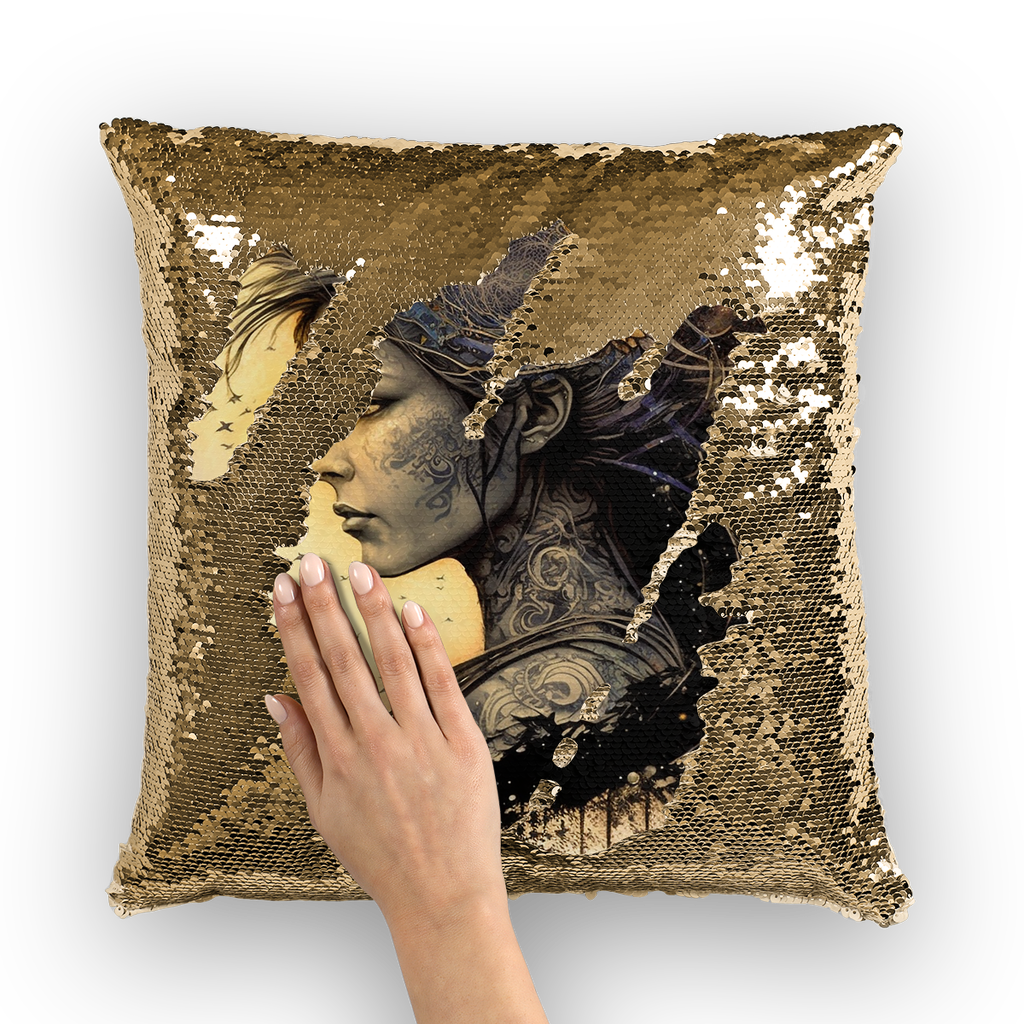 Goddess of Rebellion "Aelora" Sequin Cushion
