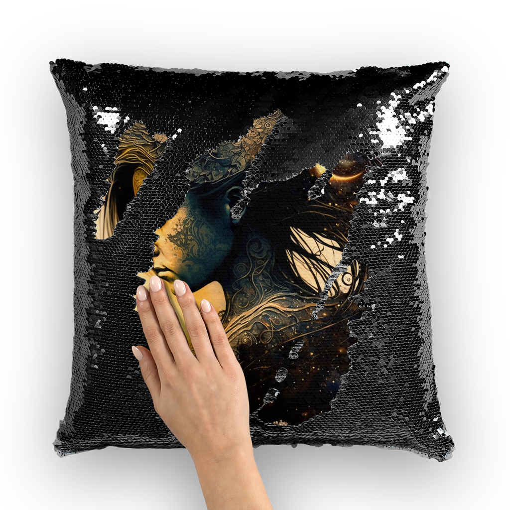 Goddess of Rebellion "Crisanta" Sequin Cushion