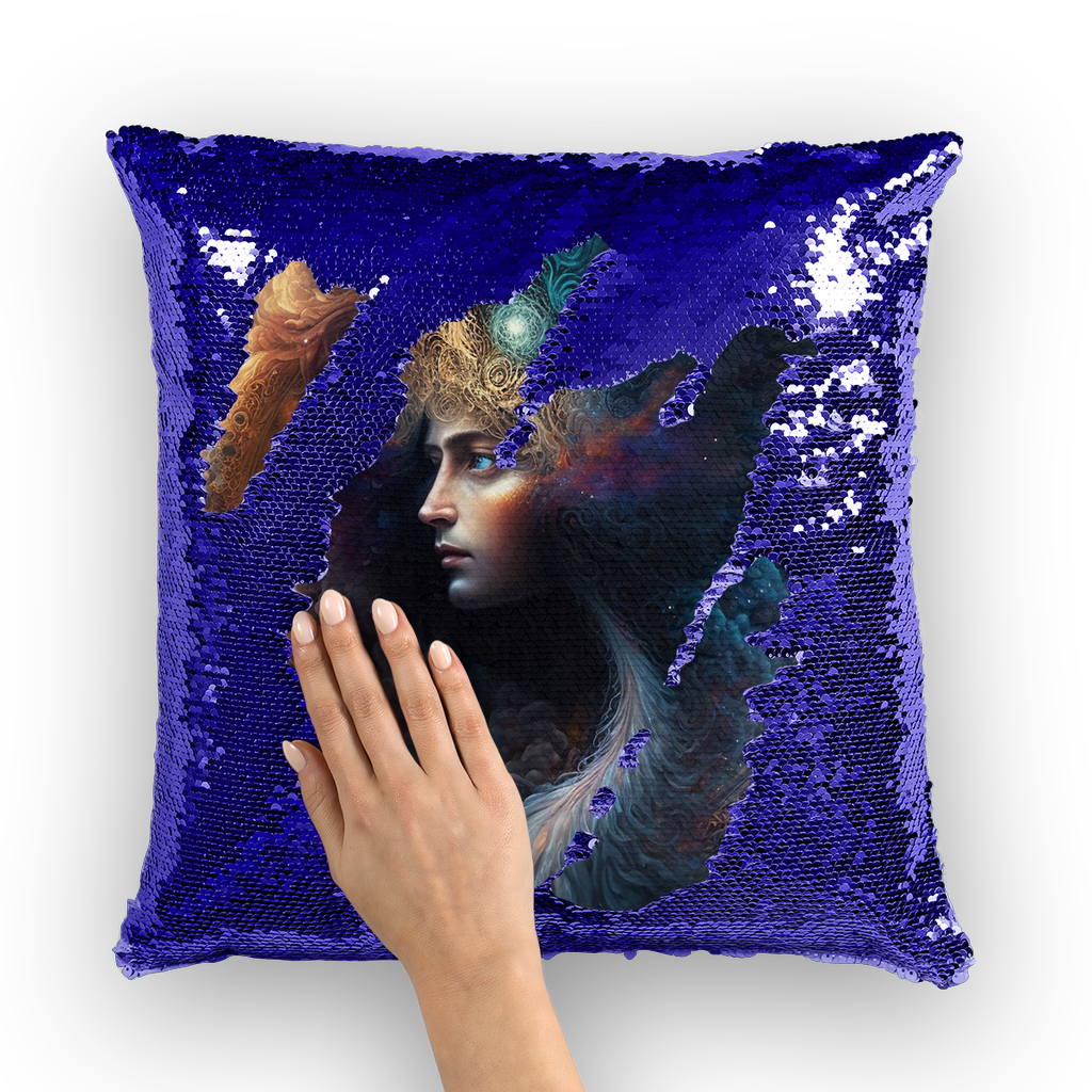 Celestial Goddess "Nyxia" Sequin Cushion