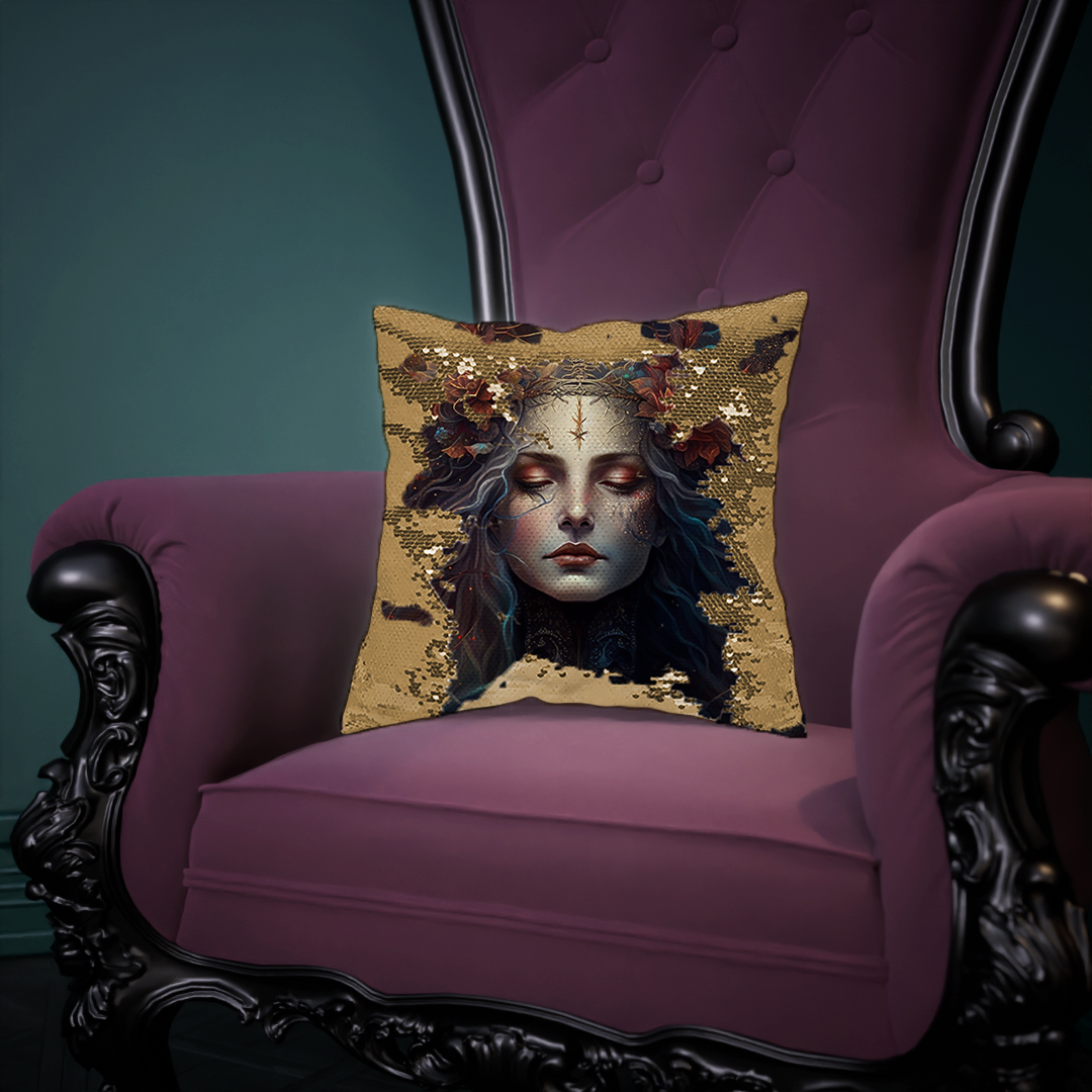 Warrior Goddess "Isolde" Sequin Cushion