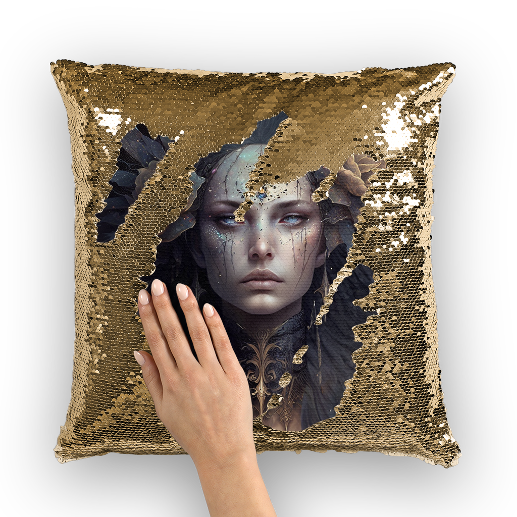 Warrior Goddess "Nyxara" Sequin Cushion
