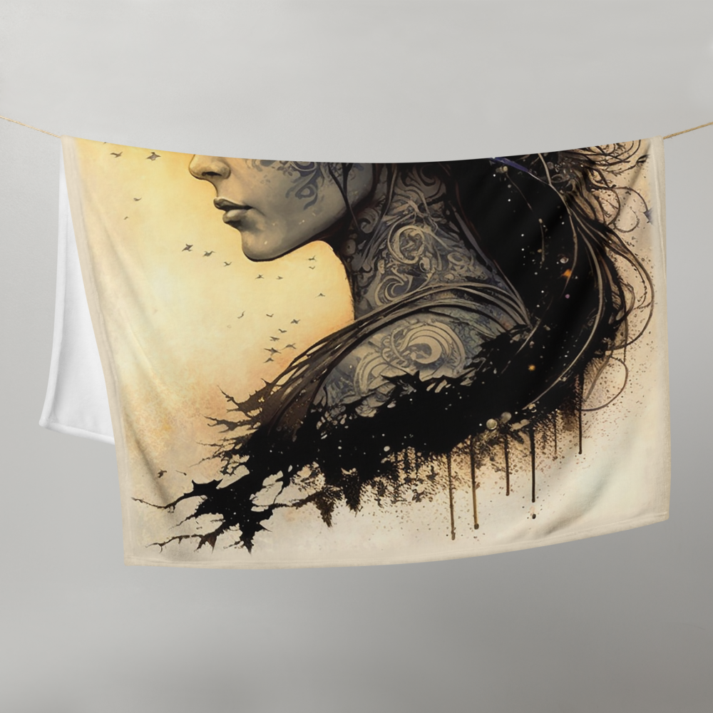 Goddess of Rebellion "Aelora" Throw Blanket